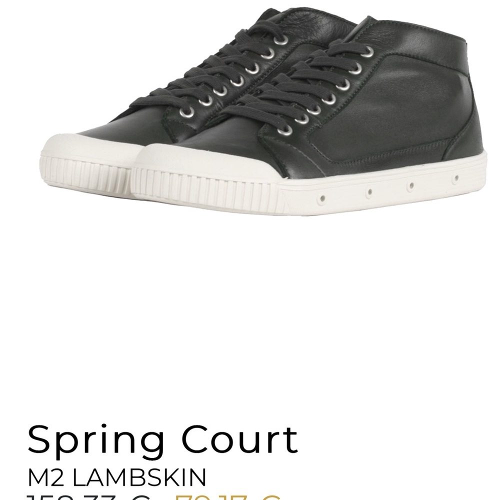 Spring Court, men’s, size 10, black lambkin leather, never used